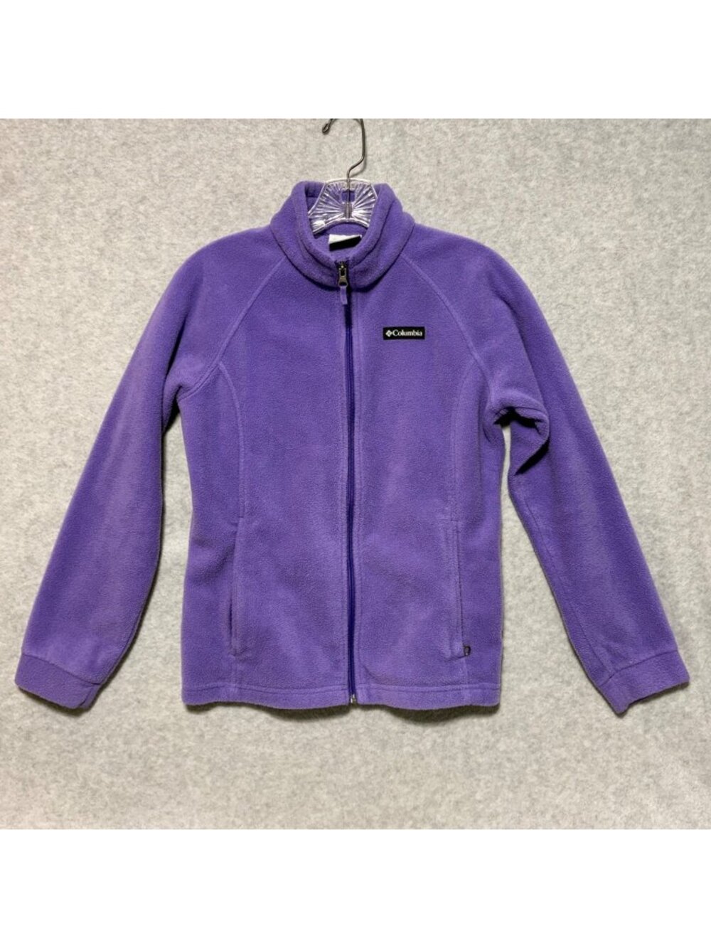 Columbia Fleece Jacket Kids Size L 14/16 Lavender Purple Full Zip